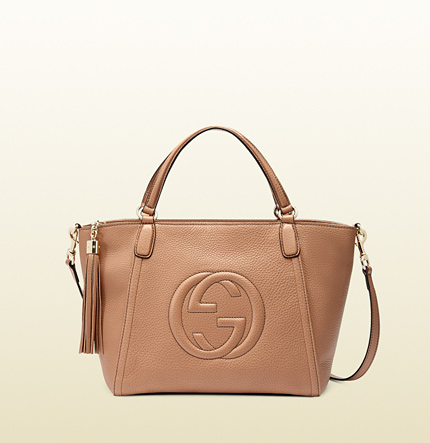 Authentic Gucci Soho Top Handle Bag 369176 Rose Beige